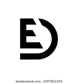 Letter Ed modern shapes alphabet initial logo idea