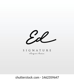 Letter ED Signature Logo Template - Vector