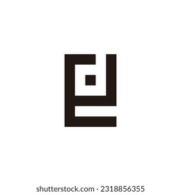 Letter ed square unique geometric symbol simple logo vector