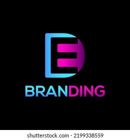 Letter E,D,DE,ED Logo Design.Technology, Monogram, Business, Corporate Company, Modern and Iconic Logo Design Vector Template with Gradient color.