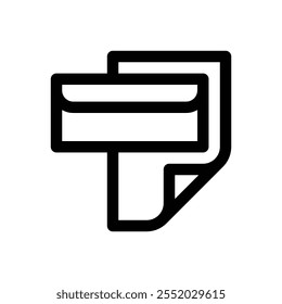 Carta. Icono de trazo editable sobre fondo blanco.