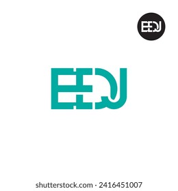 Diseño del logotipo de monograma de la carta EDJ