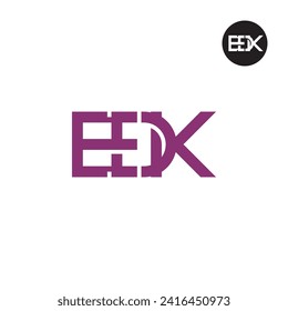 Diseño del logotipo de monograma de la carta EDK