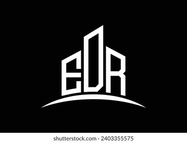Letter EDR building vector monogram logo design template. Building Shape EDR logo