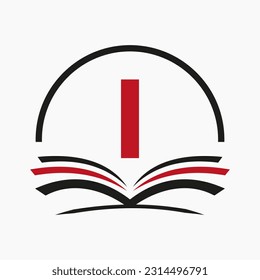 Letter I Education Logo Book Concept. Training Career Sign, University, Academy Graduation Logo Template Design