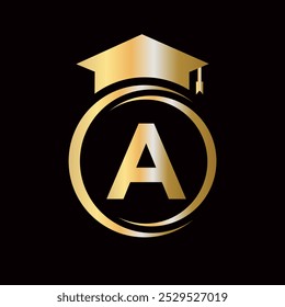 Letra A Modelo De Logotipo Educacional. Conceito De Logotipo De Educação Com Elemento De Vetor Alfabeto W