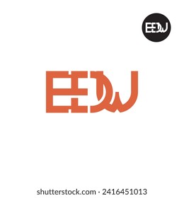 Diseño de logotipo de monograma EDW Carta