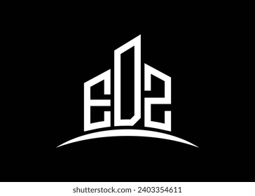 Letter EDZ building vector monogram logo design template. Building Shape EDZ logo.