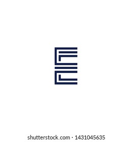 Letter EE E Clean and Minimal Initial Based Logo Design