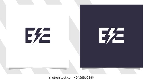 letter ee with electric logo design