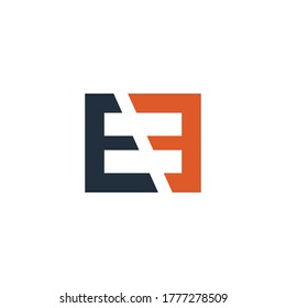 Buchstabe EE E elektrisches Logo, Vektorsymbol. Die Form der Kiste, die in Buchstaben E unterteilt ist.