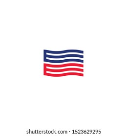 Letter EE Flag Initials Logo Icon Design Template Vector Illustration