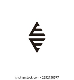 Letter EE, gem geometric simple symbol logo vector