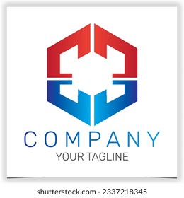 Buchstabe EE erstes Hexagon Logo Symbol Premium elegante Vorlage Vektorgrafik eps10