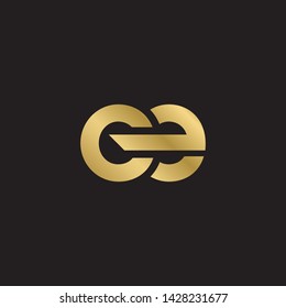 Letter ee linked lowercase logo design template elements. Gold letter Isolated on black  background. Suitable for business, consulting group company.