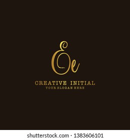 Letter Ee Logo. Initial Letter Design Vector Luxury Colors