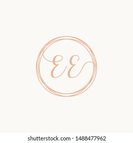 Letter EE logo template, Creative fashion logo design, couple letter , wedding concept -vector