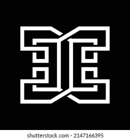 Diseño de logotipo minimalista de la carta EE