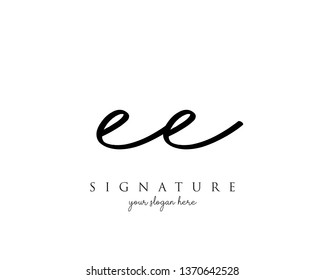 Letter EE Signature Logo - Vector