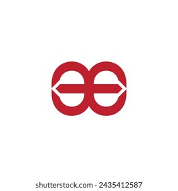 letter ee simple linked geometric logo vector 