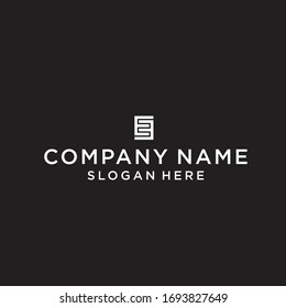 letter ee square logo design vector illustration template
