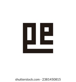 Letter ee square, unique geometric symbol simple logo vector