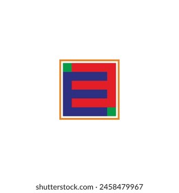 letter ee squares colorful vintage logo vector 