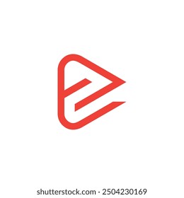 letter ee stripes geometric triangle logo vector