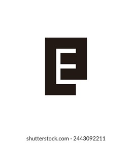 letter ee stripes negative space logo vector 