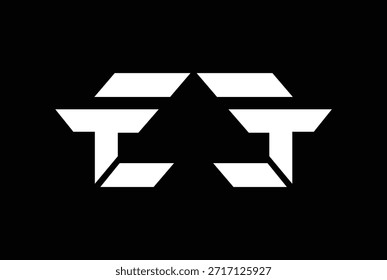Letra EE, TT, ET, Vector del logotipo de TE para cualquier negocio.