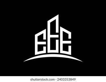 Letter EEE building vector monogram logo design template. Building Shape EEE logo