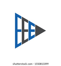 Letter EEE simple triangle logo icon design vector