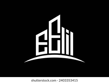 Letter EEI building vector monogram logo design template. Building Shape EEI logo