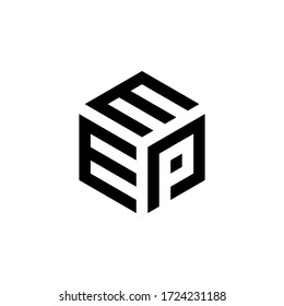Letter EEP logo design polygon icon template