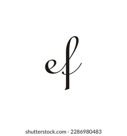 Letter ef connect geometric symbol simple logo vector