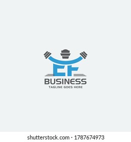 LETTER EF OR FE WITH FITNESS INSPIRATION LOGO