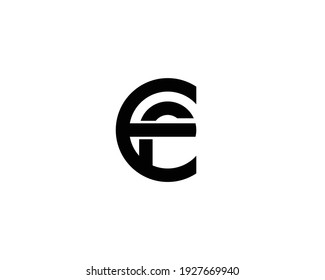 letter ef and fe logo design vector template