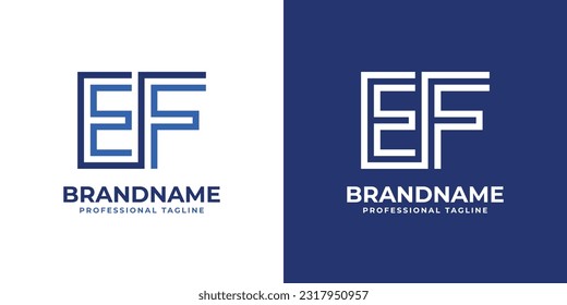 Letter EF Line Monogram Logo, suitable for any business with EF or FE initials.