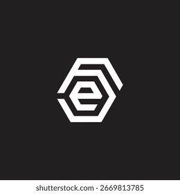 Letter EF Logo-Design, Sechseckform und E-Vektorvorlage in Kleinbuchstaben.