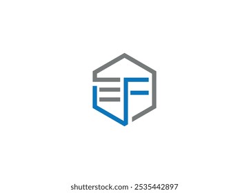 Letter EF logo design Initial vector Custom brand logo template