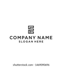 letter ef square logo design vector illustration template