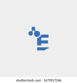 Letter EF Tech logo template design in Vector illustration 