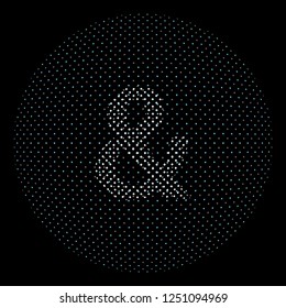 Letter & effect halftone symbol particles technology and communications vector