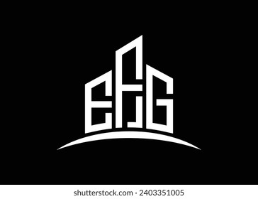 Letter EFG Building vector monogram logo design template. Building Shape EFG logo.