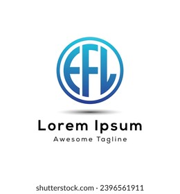 	
letter efl round shape logo design