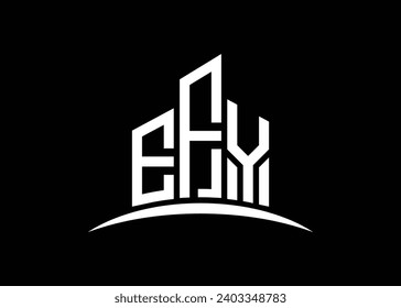 Letter EFY Building vector monogram logo design template. Building Shape EFY logo.
