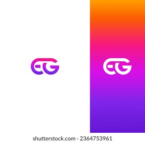 Letter EG, GE logo design template elements. Modern abstract digital alphabet letter logo.