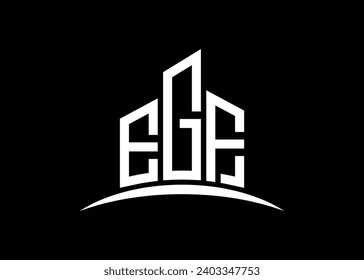 Letter EGF Building vector monogram logo design template. Building Shape EGF logo.
