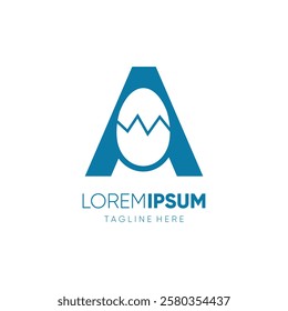 Letter A Egg Logo Design Vector Icon Graphic Emblem Symbol Illustration