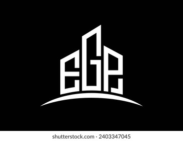 Letter EGP Building vector monogram logo design template. Building Shape EGP logo.